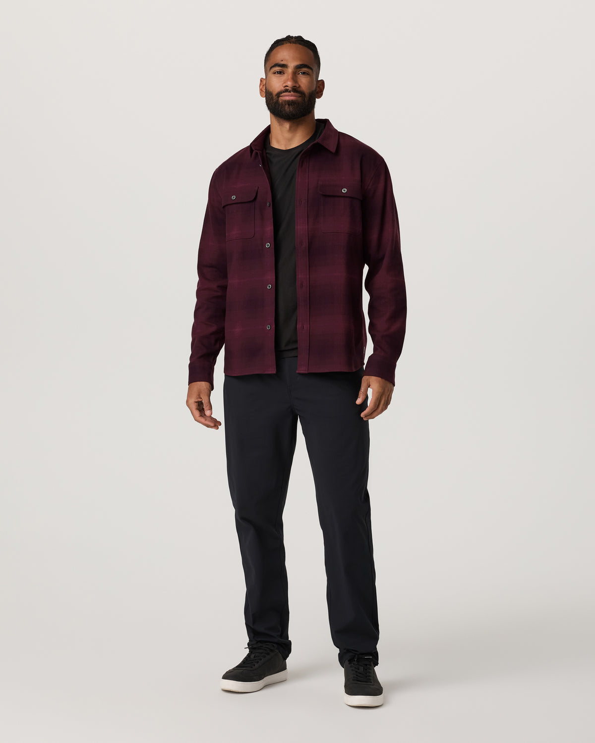 Men Vuori Long Sleeve Flannel Button Down Men's Raisin Shirt