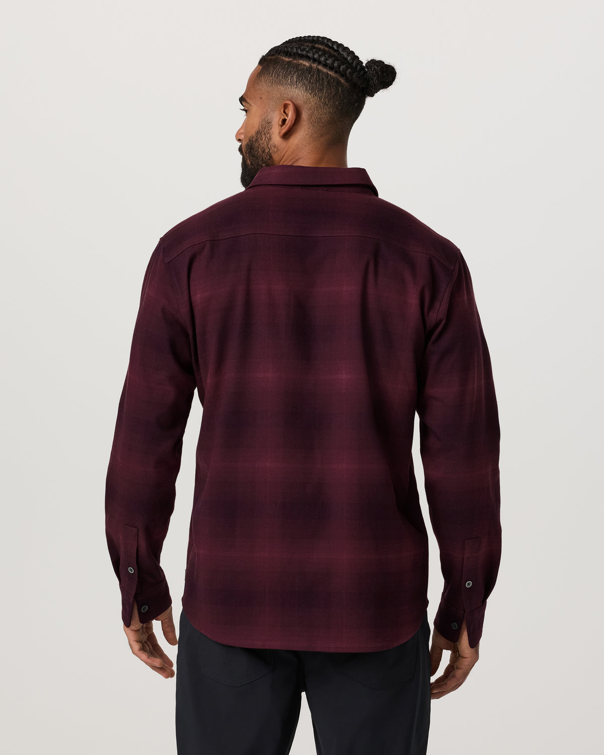 Men Vuori Long Sleeve Flannel Button Down Men's Raisin Shirt