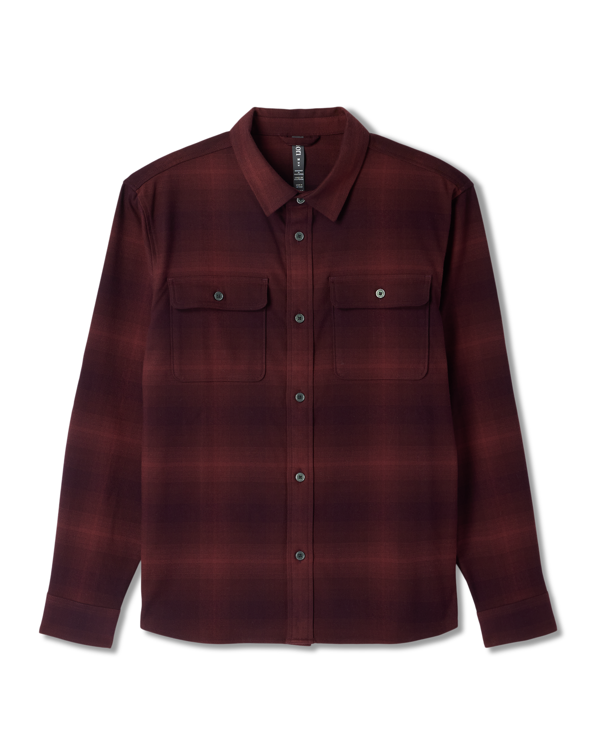 Men Vuori Long Sleeve Flannel Button Down Men's Raisin Shirt