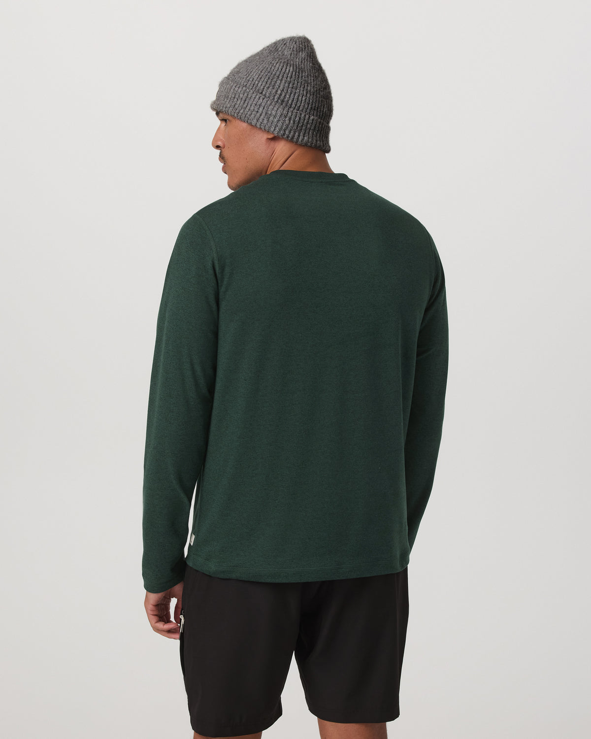 Men Vuori Long Sleeve Ponto Performance Tee Evergreen Heather