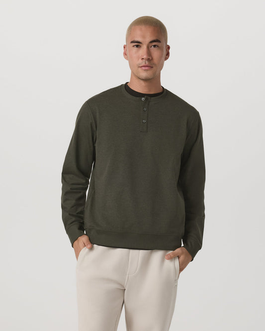 Men Vuori Long Sleeve Coronado Henley - Relaxed Oregano Heather