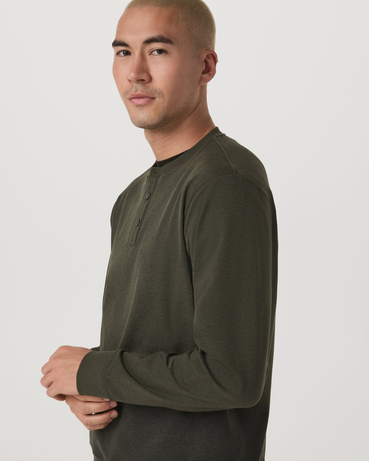 Men Vuori Long Sleeve Coronado Henley - Relaxed Oregano Heather