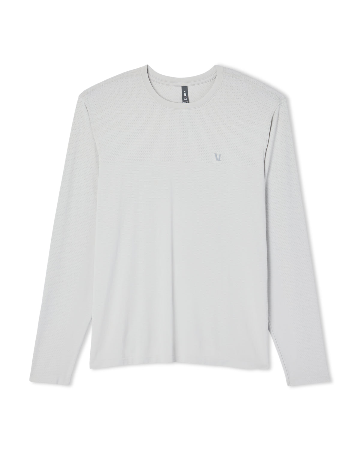 Men Vuori Men's Long Sleeve Clearview Seamless Tee Frost Grey Shirt