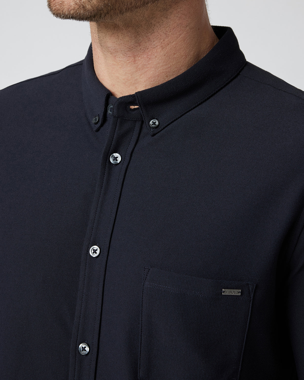 Men Vuori Long Sleeve Ace Button Down Men's Black Shirt
