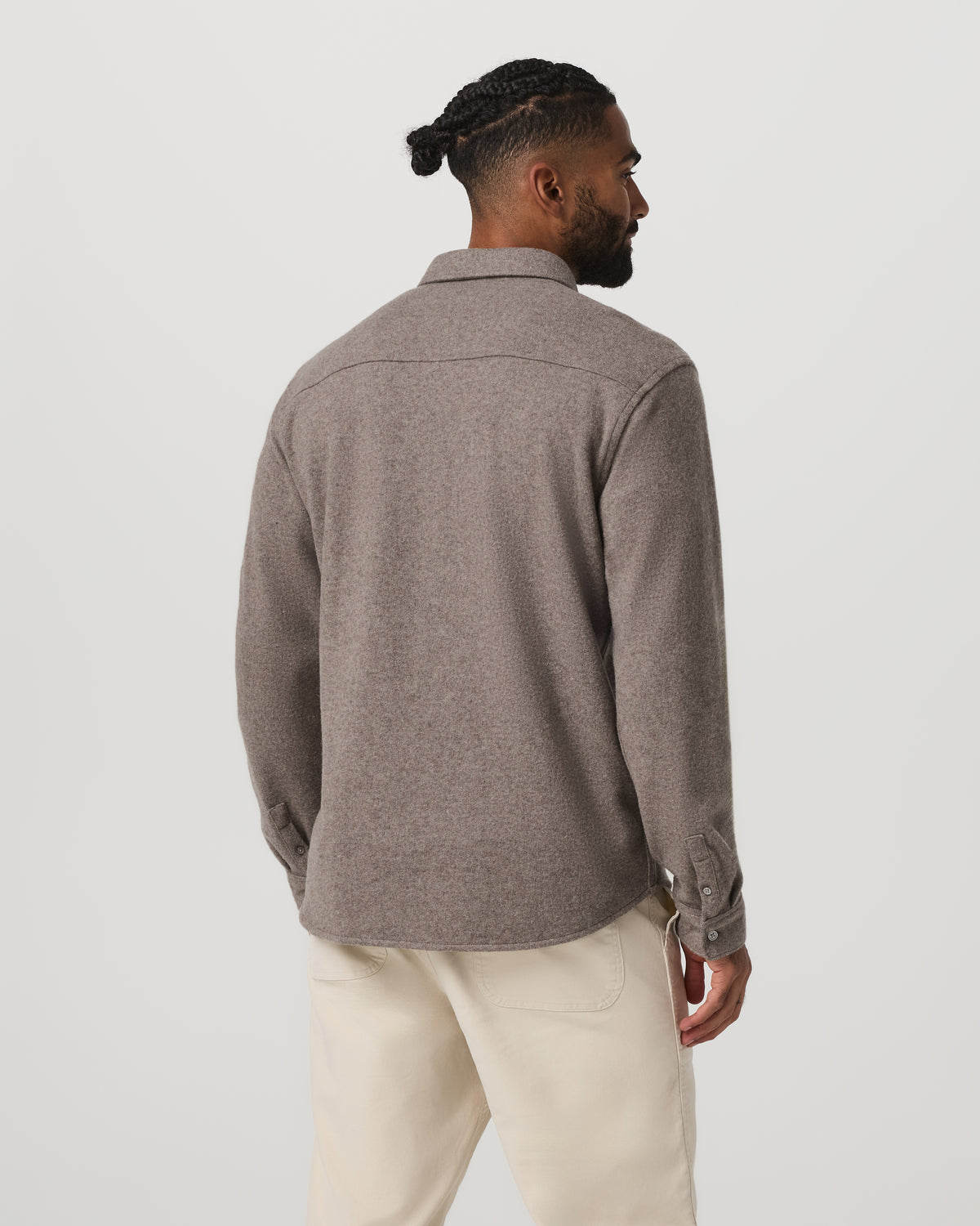 Men Vuori Long Sleeve Altitude Wool Shirt - Relaxed Phantom Grey