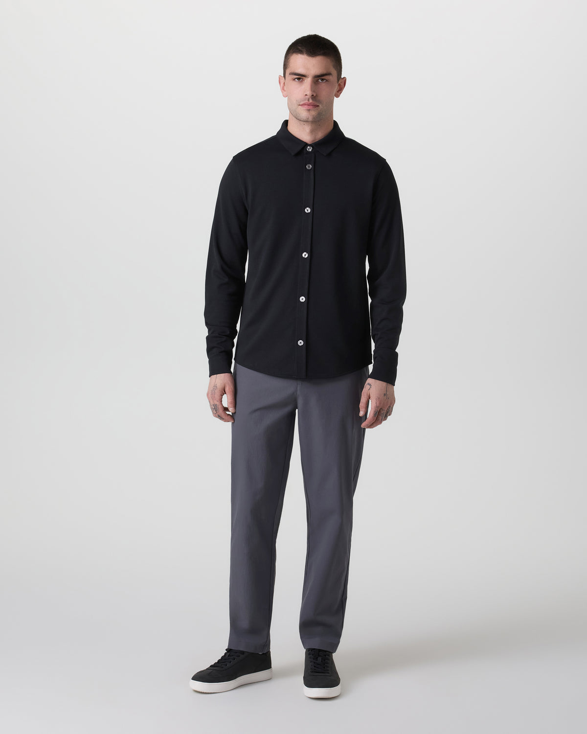 Men Vuori Long Sleeve North Beach Button Down Black
