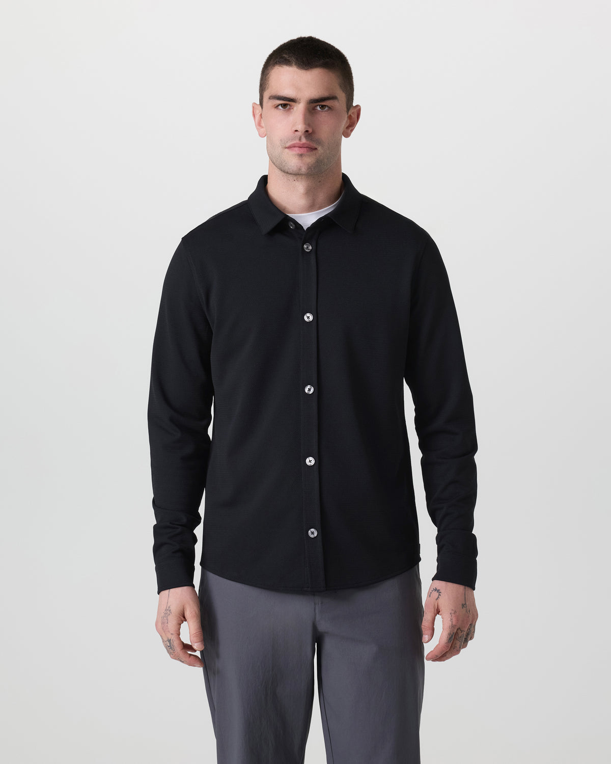 Men Vuori Long Sleeve North Beach Button Down Black