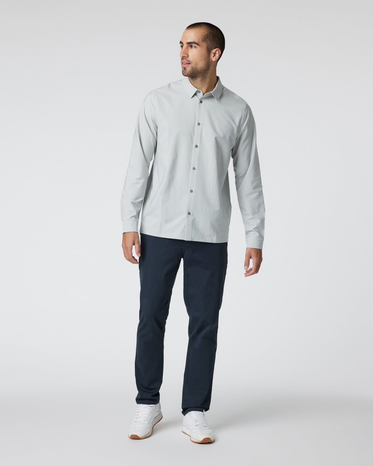 Men Vuori Long Sleeve Manhattan Button Down Sky Grey