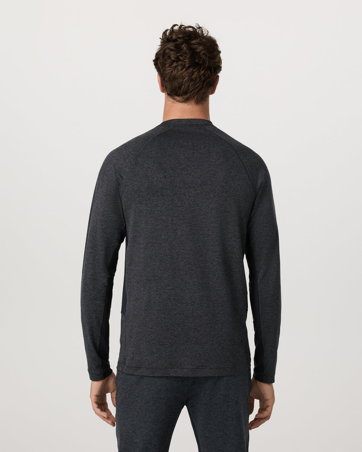Men Vuori Long Sleeve Ponto Hybrid Baselayer Charcoal Heather