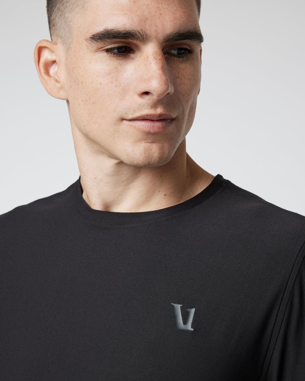 Men Vuori Long Sleeve Strato Graphic Tee Black Workout Tee