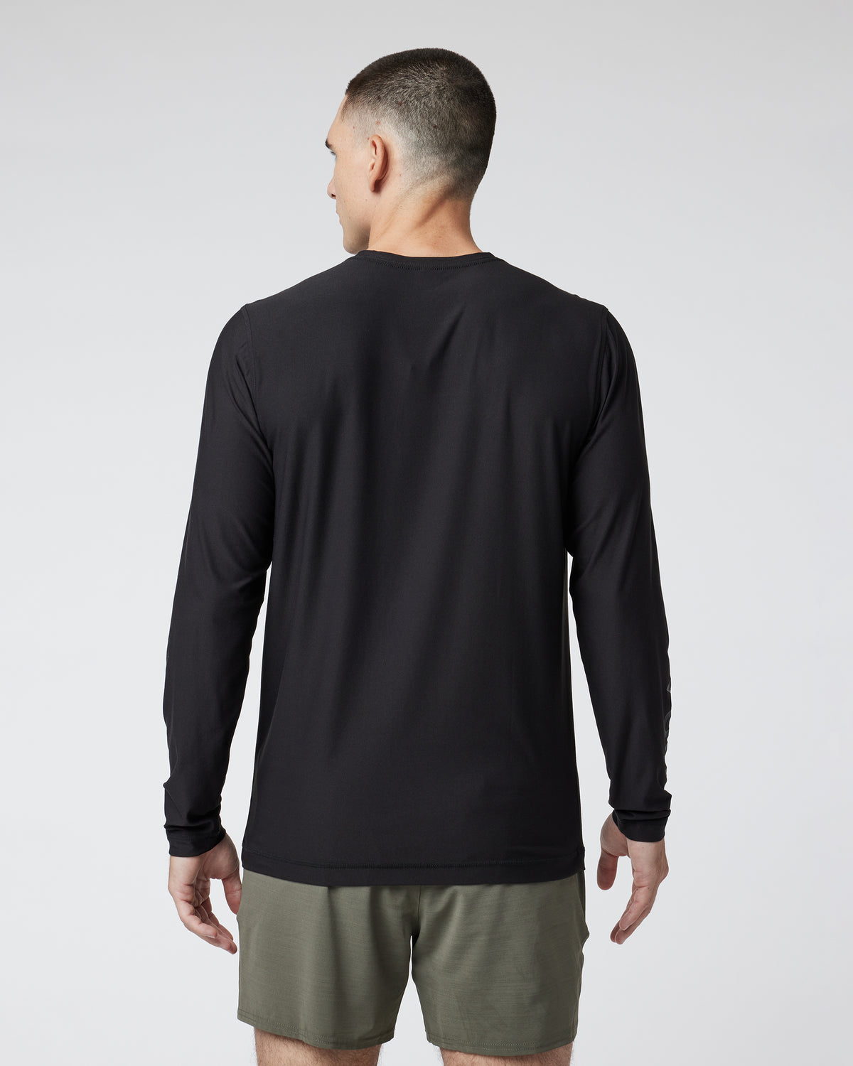 Men Vuori Long Sleeve Strato Graphic Tee Black Workout Tee