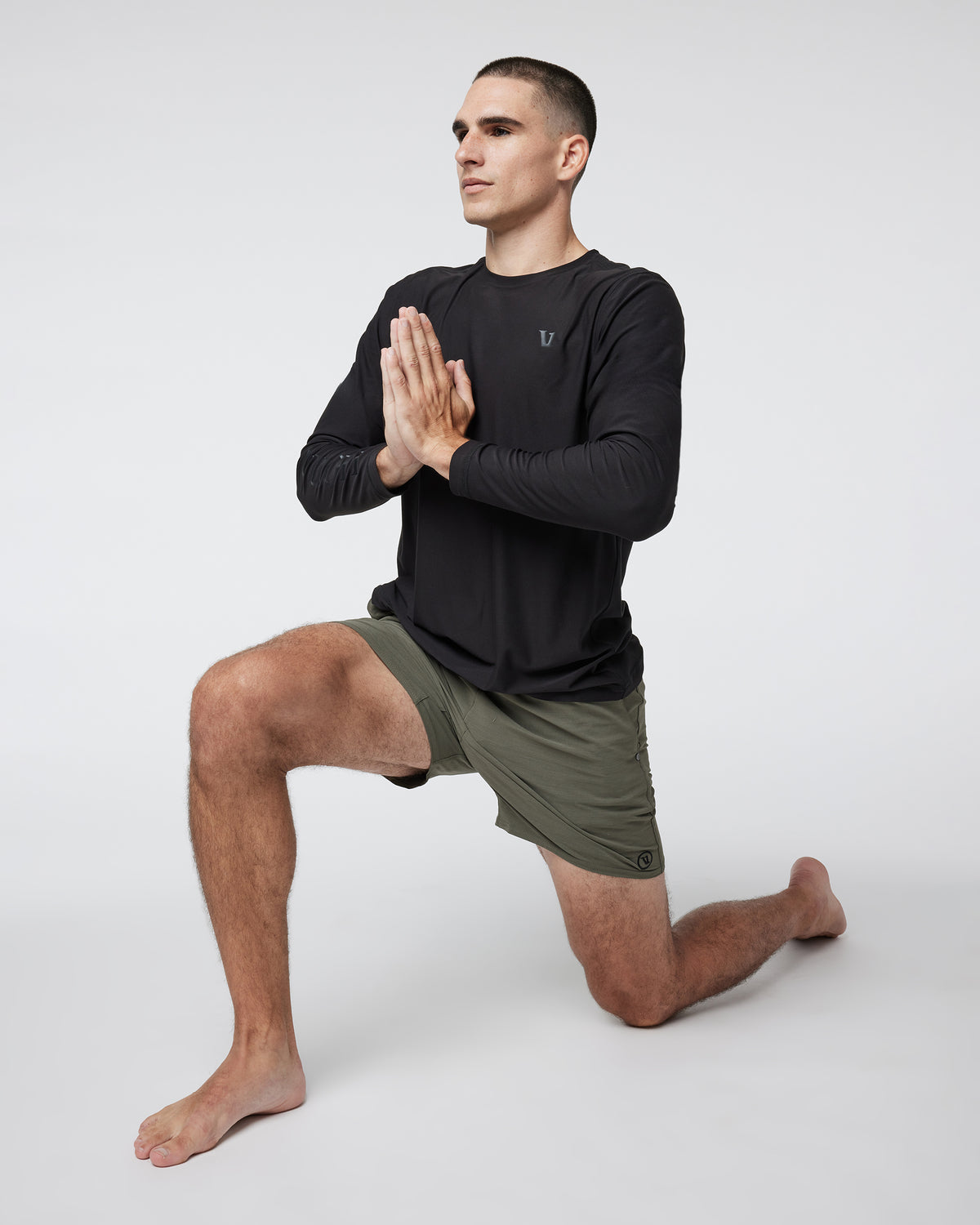 Men Vuori Long Sleeve Strato Graphic Tee Black Workout Tee