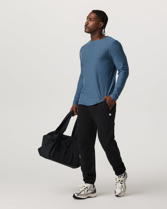 Men Vuori Men's Long Sleeve Strato Tech Tee Pool Blue Heather