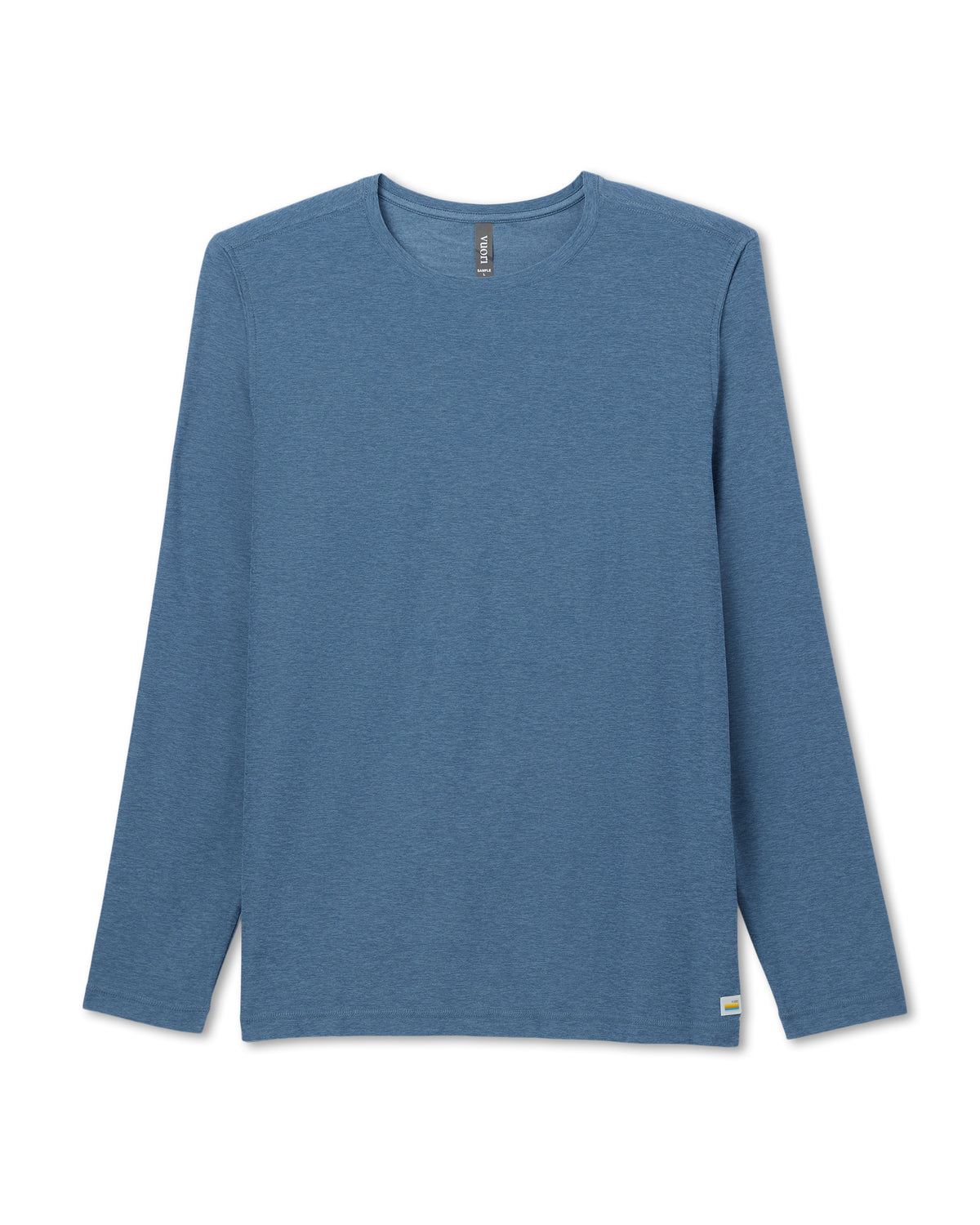 Men Vuori Men's Long Sleeve Strato Tech Tee Pool Blue Heather