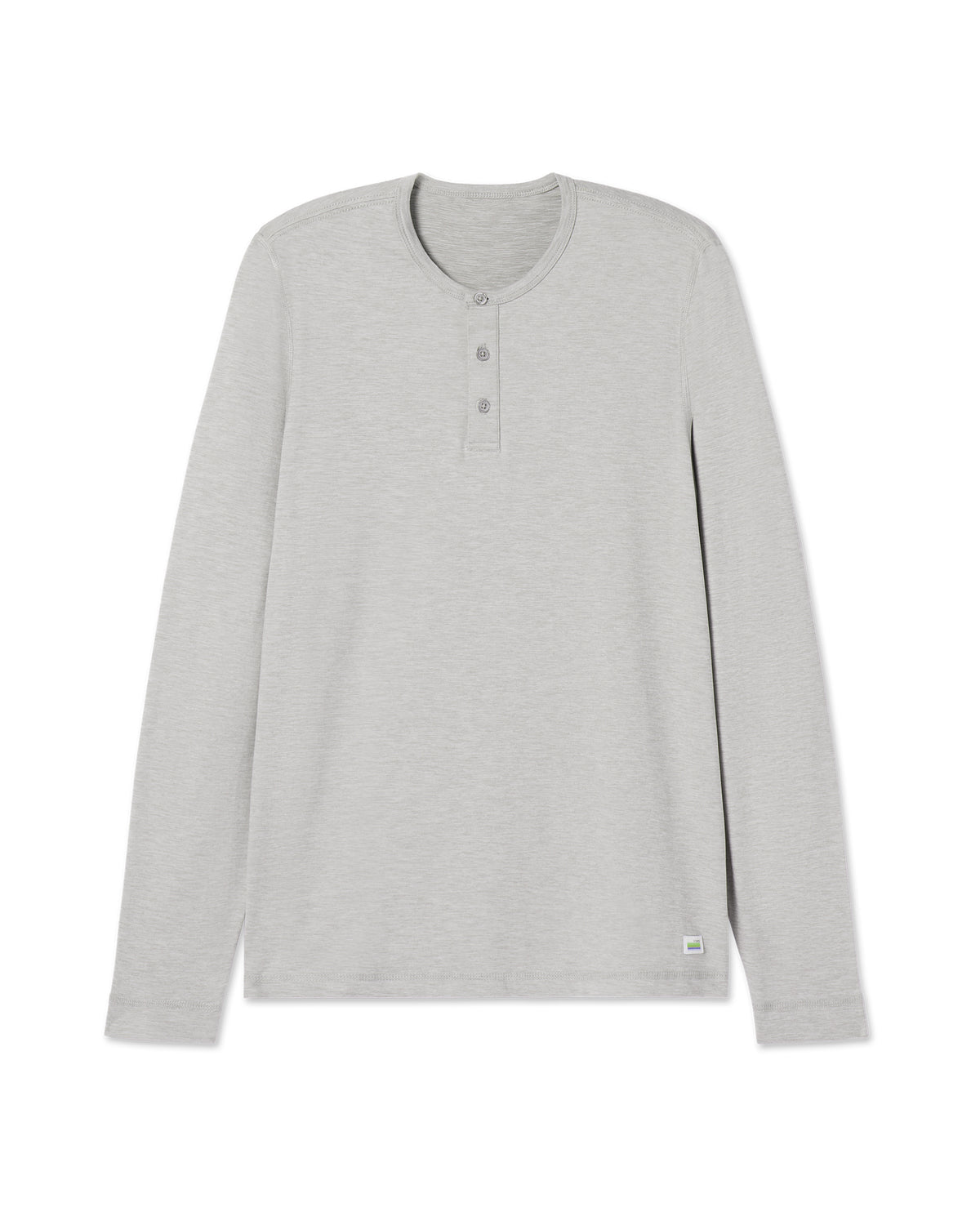 Men Vuori Long-Sleeve Ease Performance Henley Light Heather Grey
