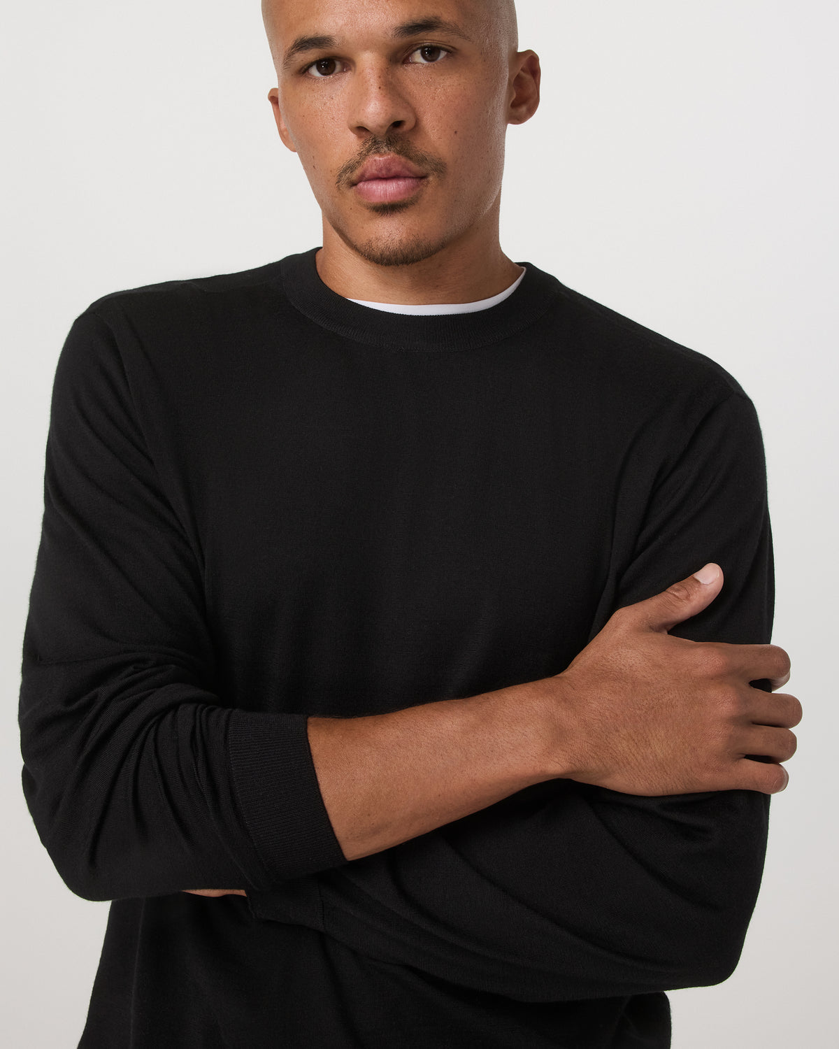 Men Vuori Merino Fine Gauge Wool Sweater Men's Black Sweater