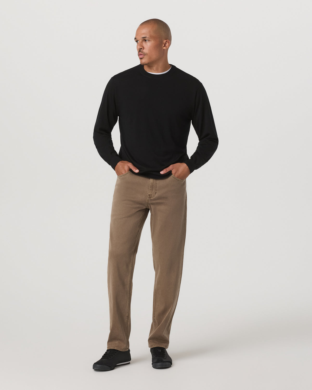 Men Vuori Merino Fine Gauge Wool Sweater Men's Black Sweater