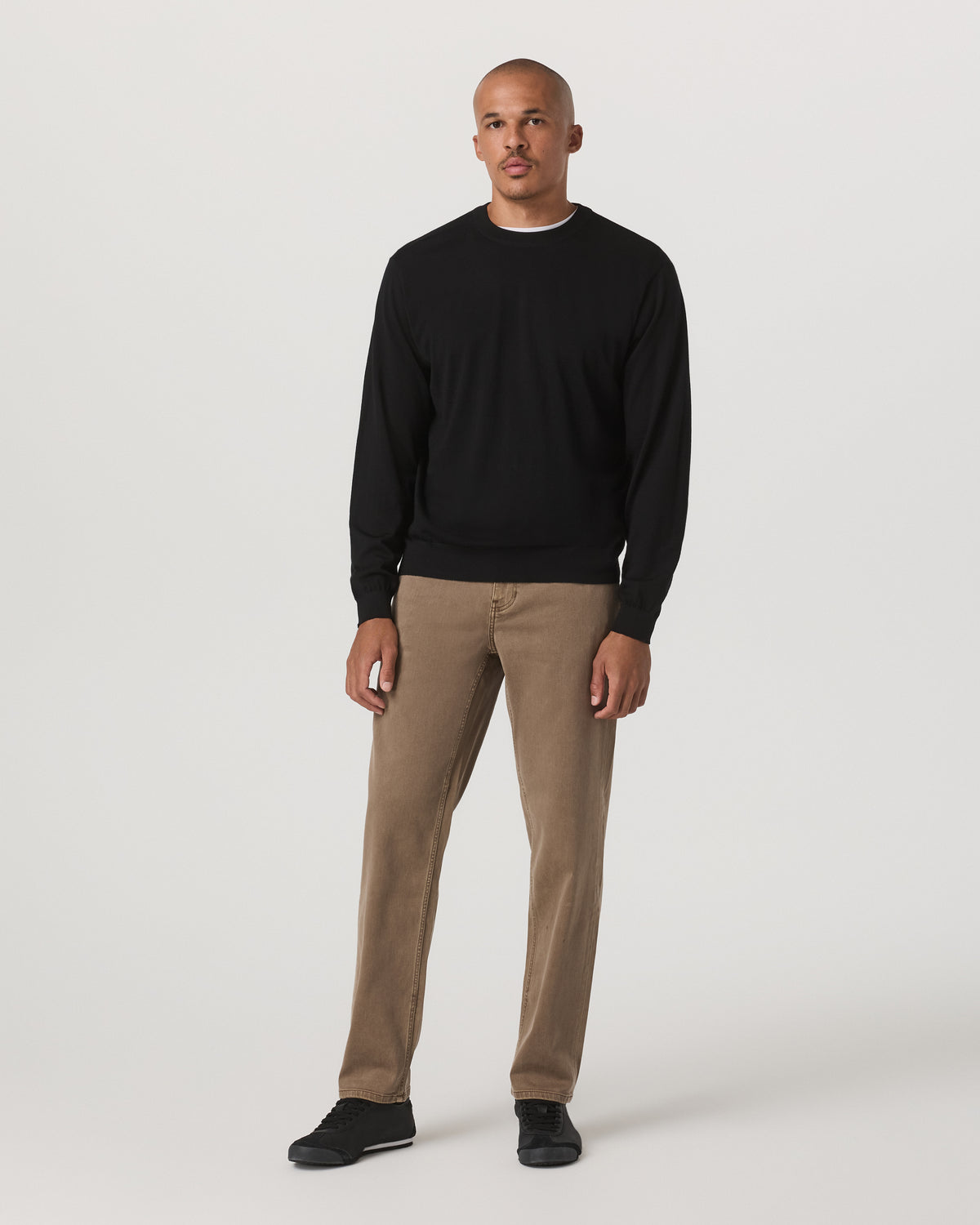 Men Vuori Merino Fine Gauge Wool Sweater Men's Black Sweater