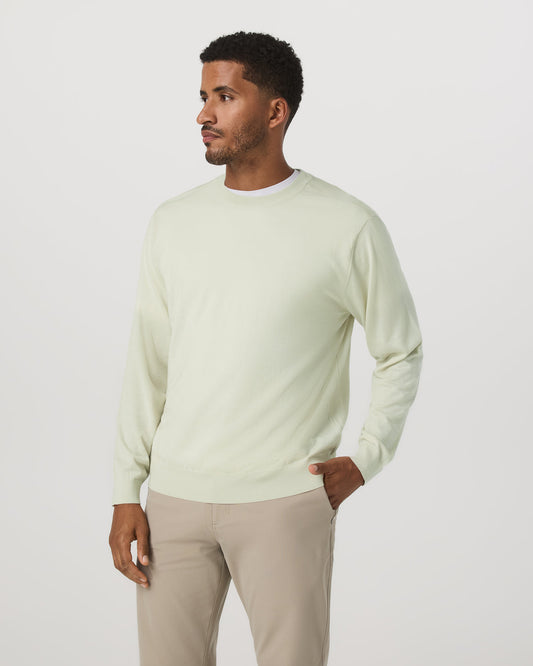 Men Vuori Men's Merino Fine Gauge Wool Sweater Sandalwood