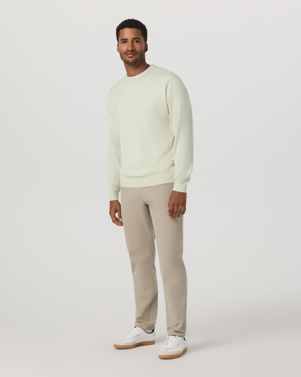 Men Vuori Men's Merino Fine Gauge Wool Sweater Sandalwood