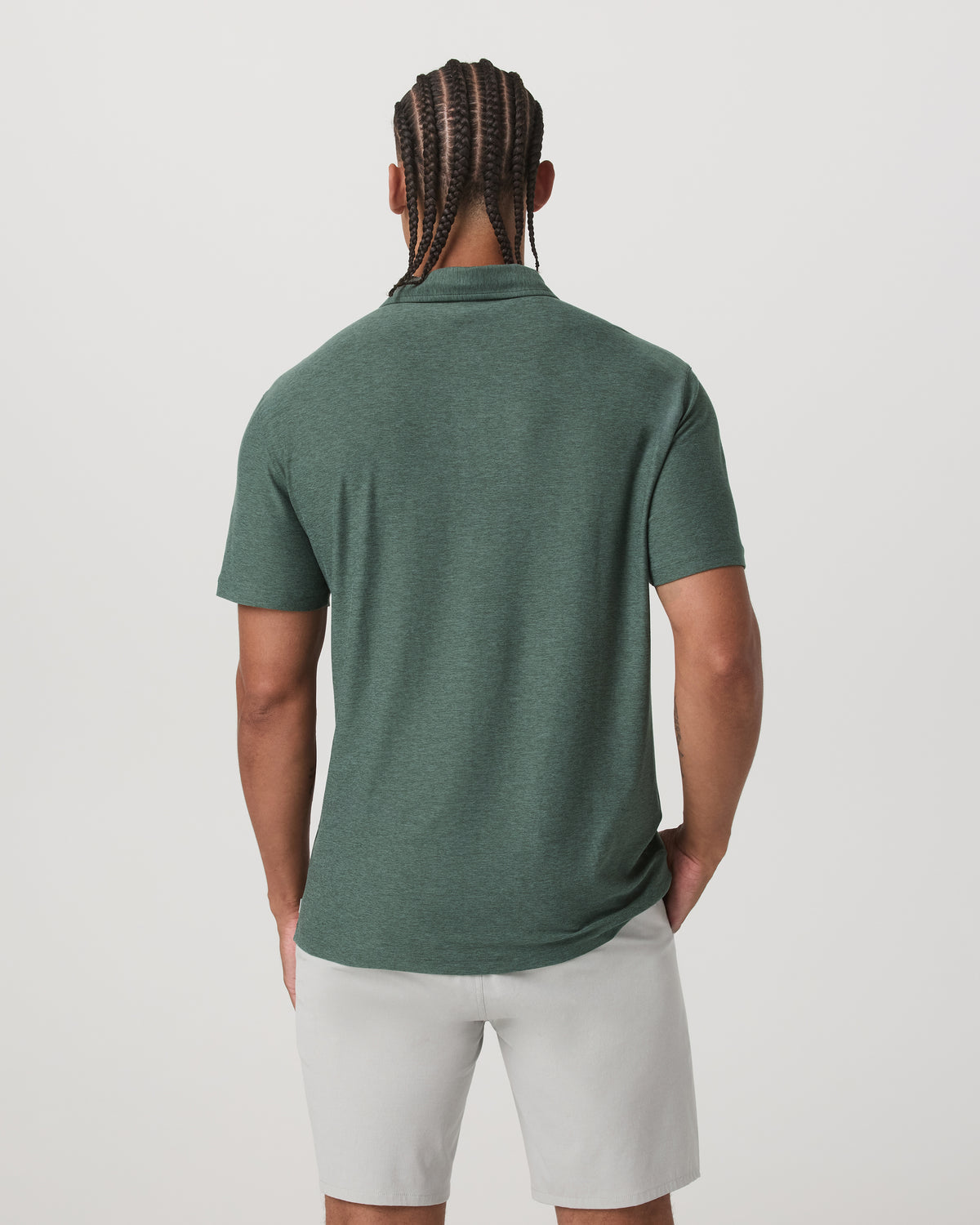 Men Vuori Strato Tech Polo Men's Agate Green Heather Polo Shirt