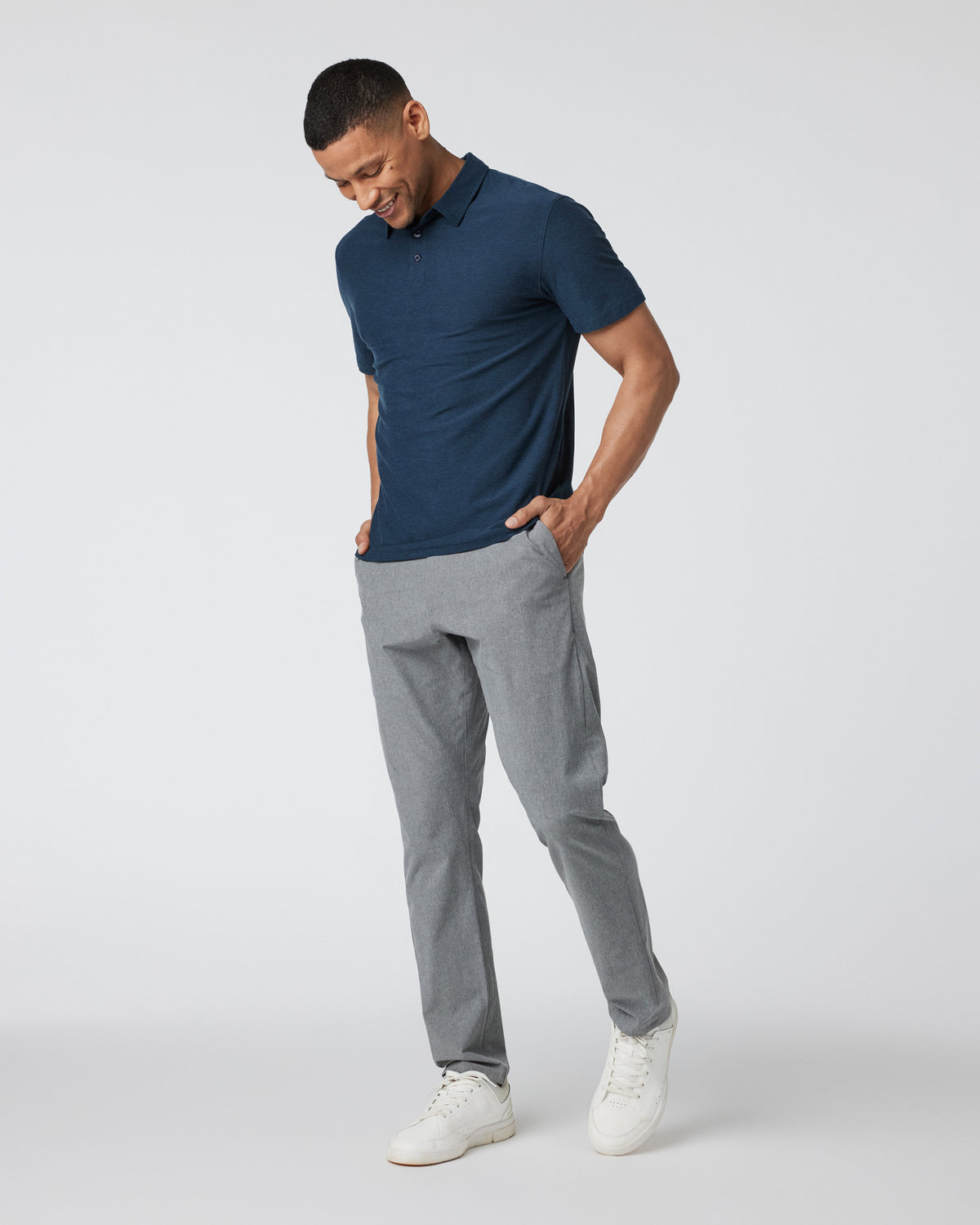 Men Vuori Strato Tech Polo Men's Navy Heather Polo