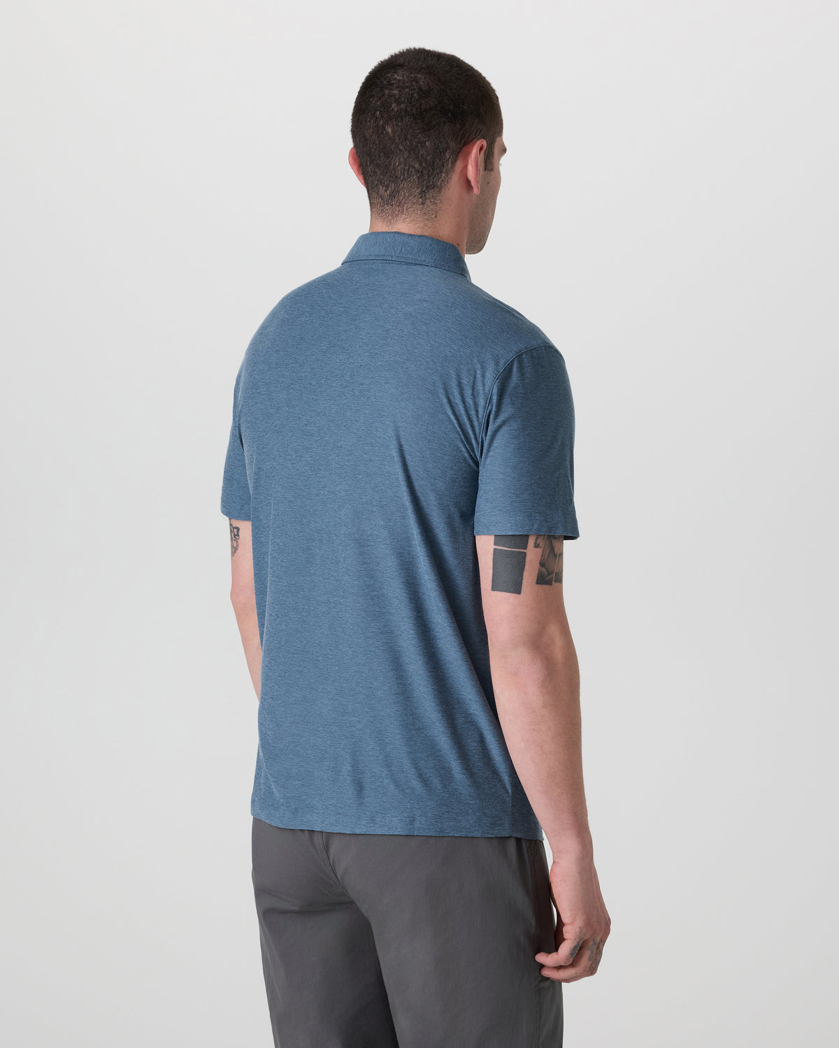 Men Vuori Strato Tech Polo Men's Pool Blue Heather Polo
