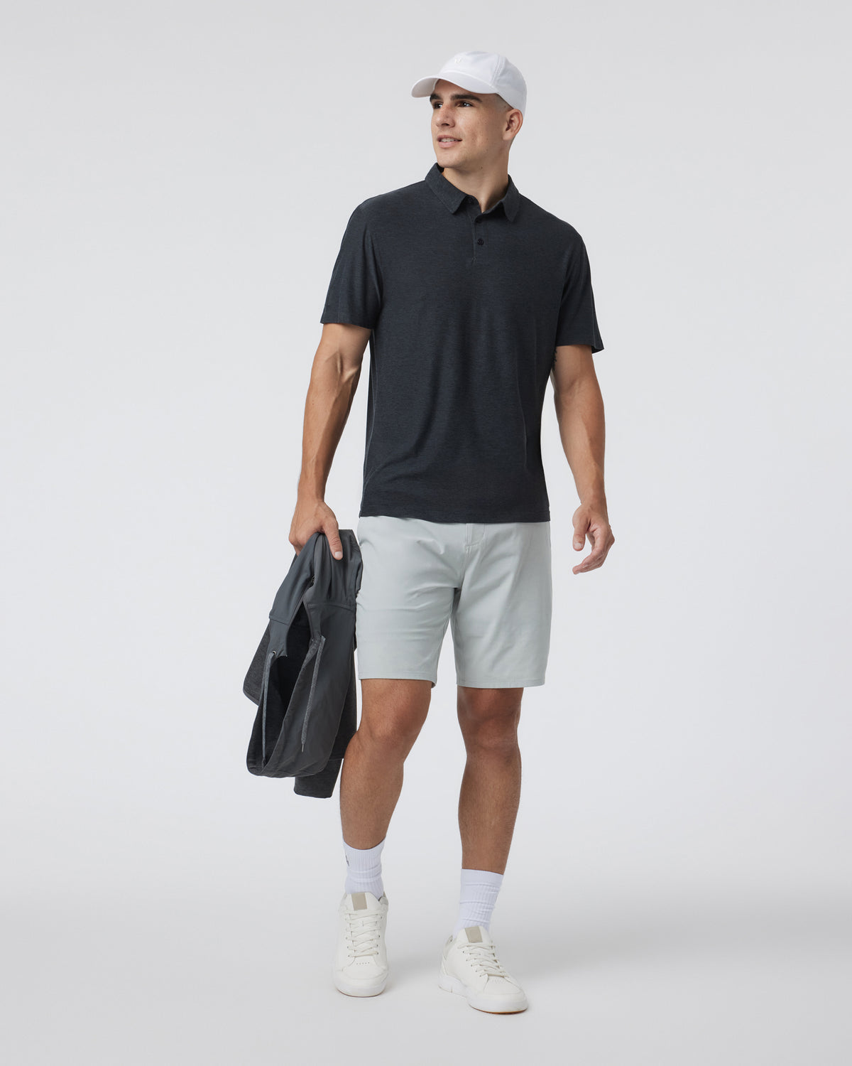 Men Vuori Strato Tech Polo Men's Charcoal Tech Polo Shirt