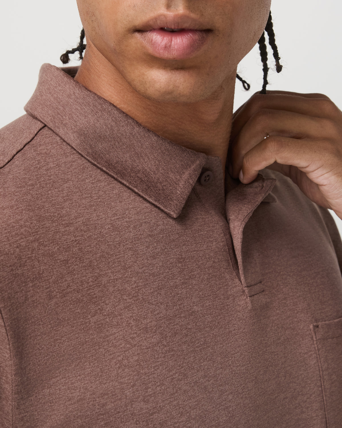 Men Vuori Short Sleeve Ponto Performance Polo Sable Heather