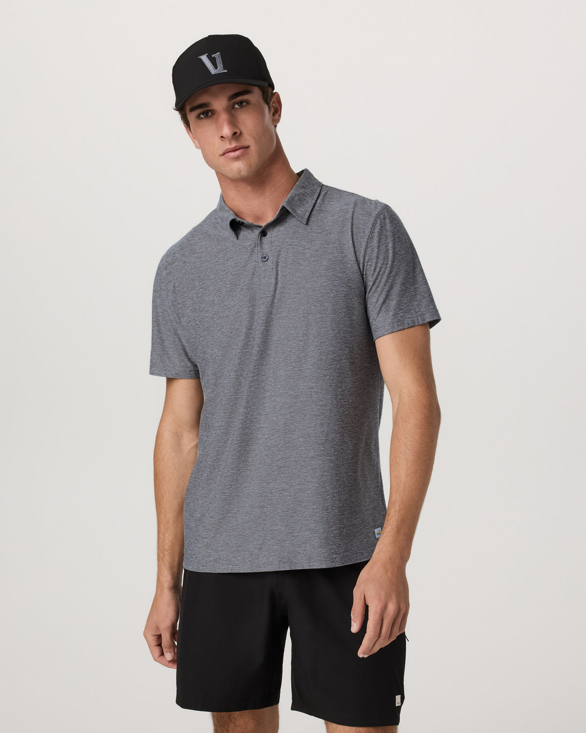 Men Vuori Strato Tech Polo Men's Heather Grey Polo Shirt