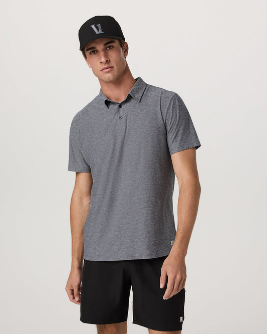 Men Vuori Strato Tech Polo Men's Heather Grey Polo Shirt