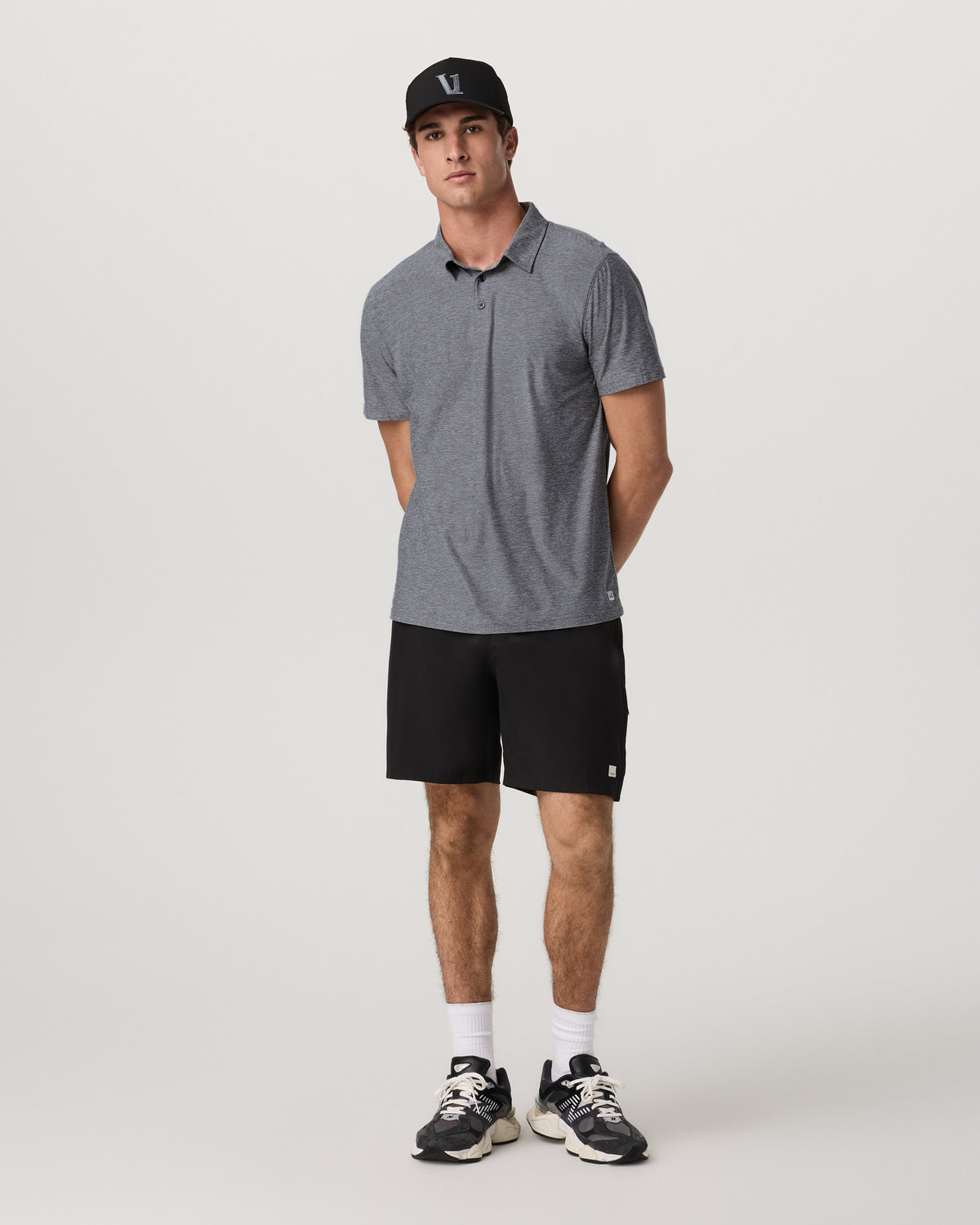 Men Vuori Strato Tech Polo Men's Heather Grey Polo Shirt
