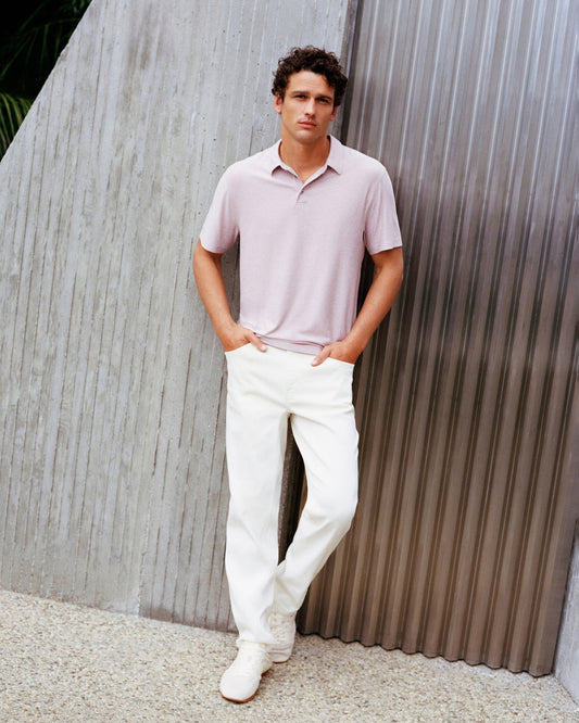 Men Vuori Strato Tech Polo Men's Faded Rose Heather Polo Shirt