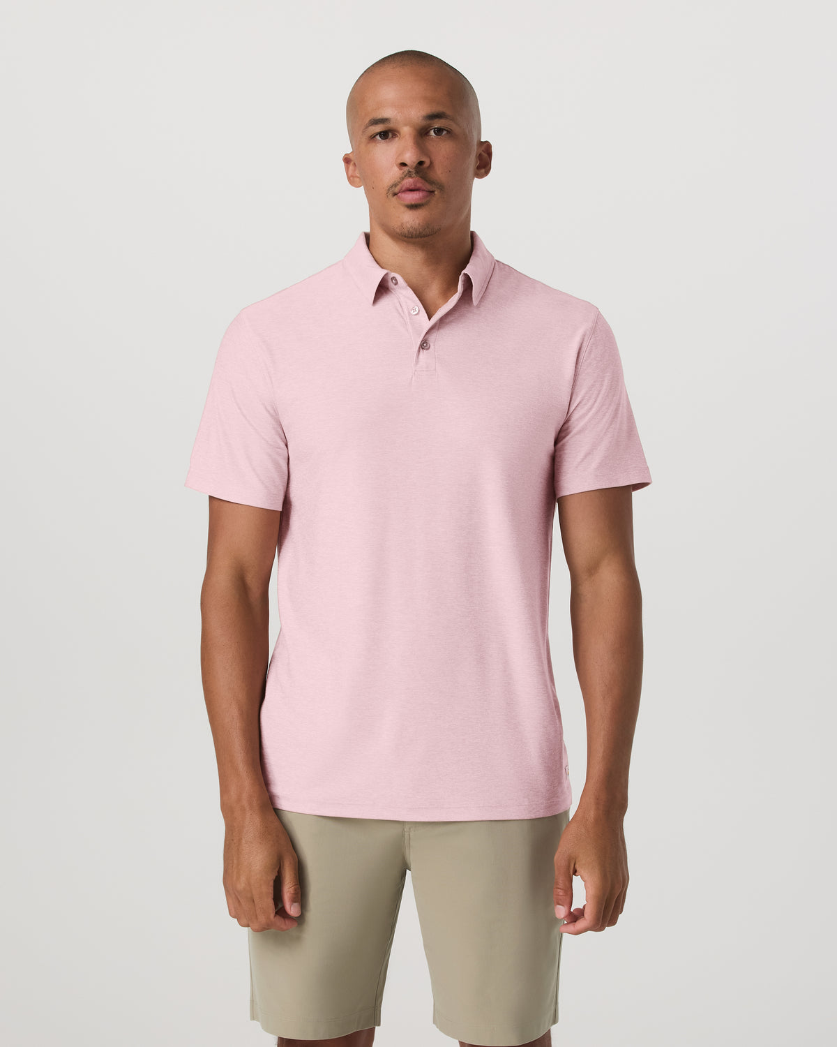 Men Vuori Strato Tech Polo Men's Faded Rose Heather Polo Shirt