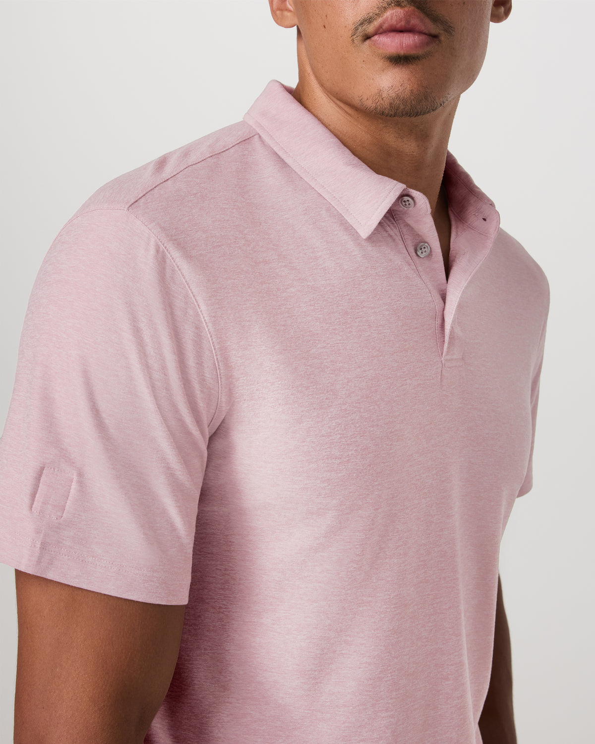 Men Vuori Strato Tech Polo Men's Faded Rose Heather Polo Shirt