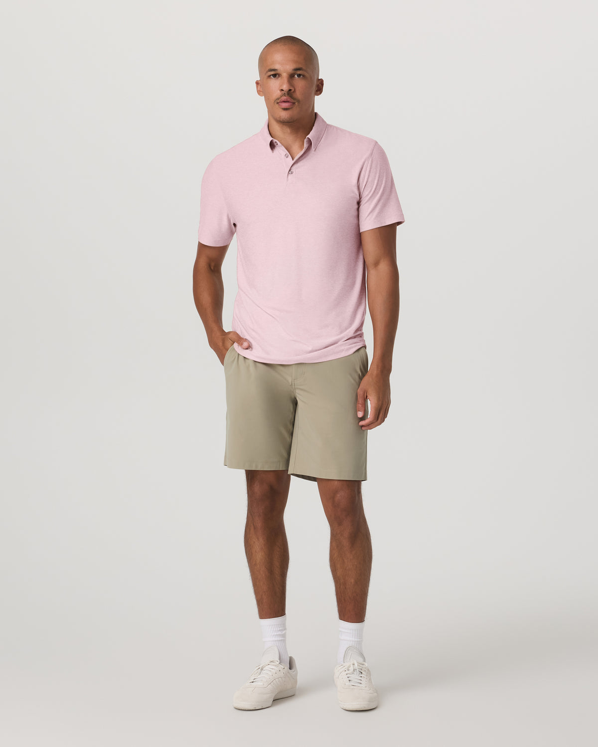 Men Vuori Strato Tech Polo Men's Faded Rose Heather Polo Shirt