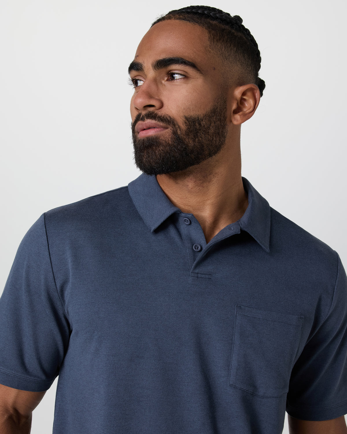 Men Vuori Short Sleeve Ponto Performance Polo Azure Heather