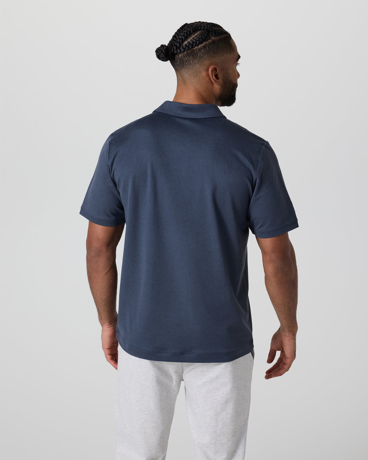 Men Vuori Short Sleeve Ponto Performance Polo Azure Heather