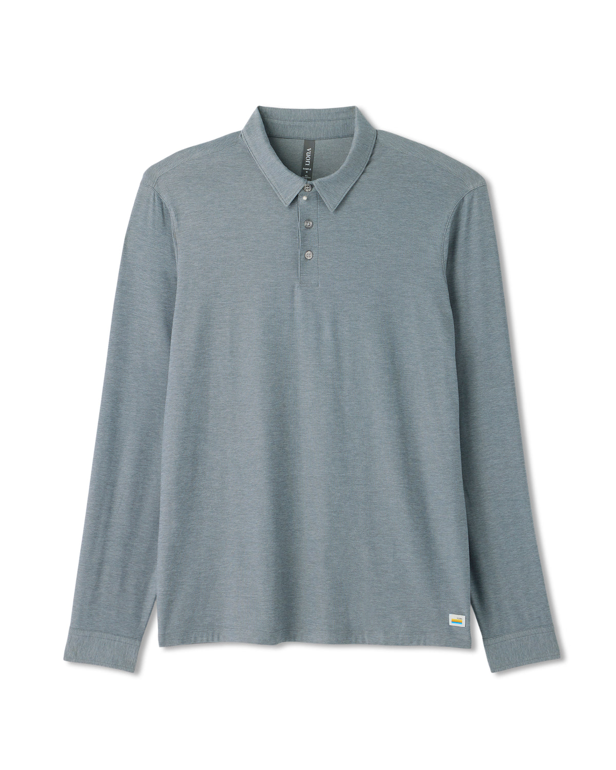 Men Vuori Long Sleeve Strato Tech Polo Dusty Blue Heather