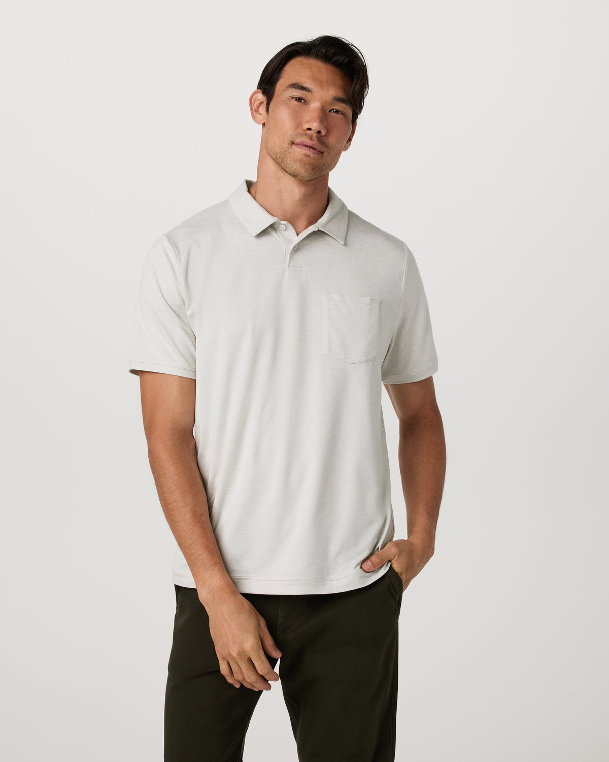 Men Vuori Men's Short Sleeve Ponto Performance Polo Salt Heather
