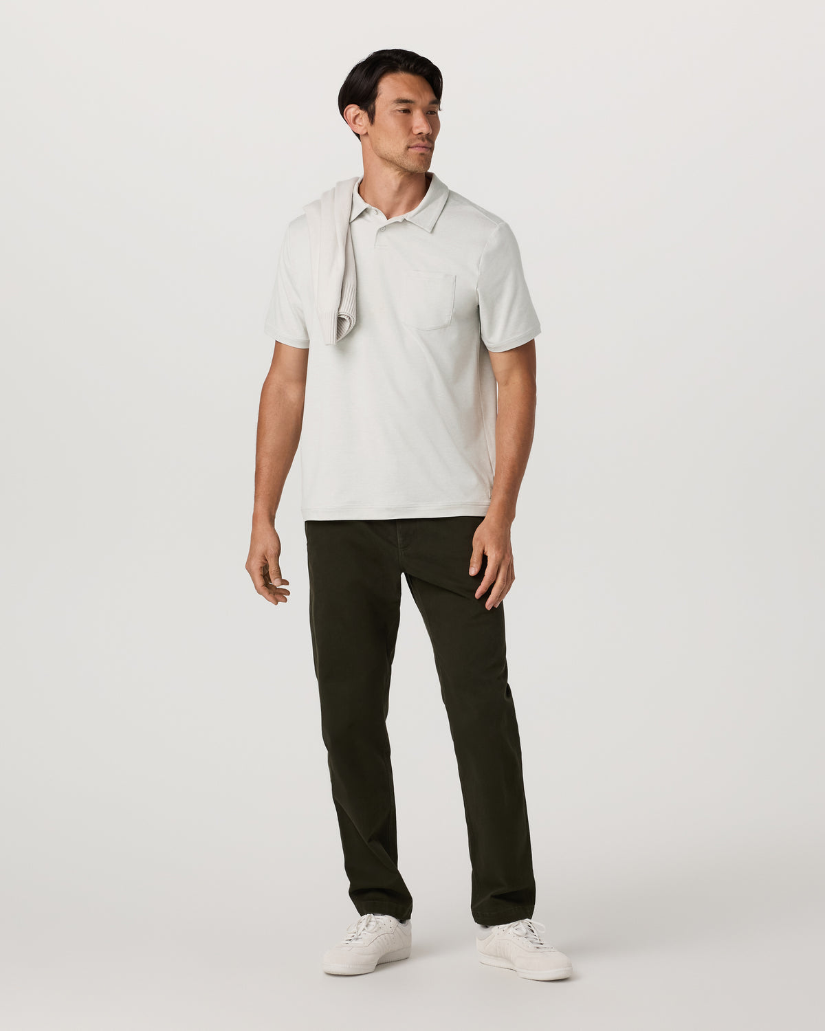 Men Vuori Men's Short Sleeve Ponto Performance Polo Salt Heather