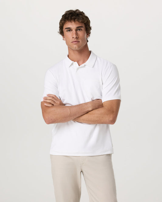 Men Vuori Men's Short Sleeve Ponto Performance Polo White