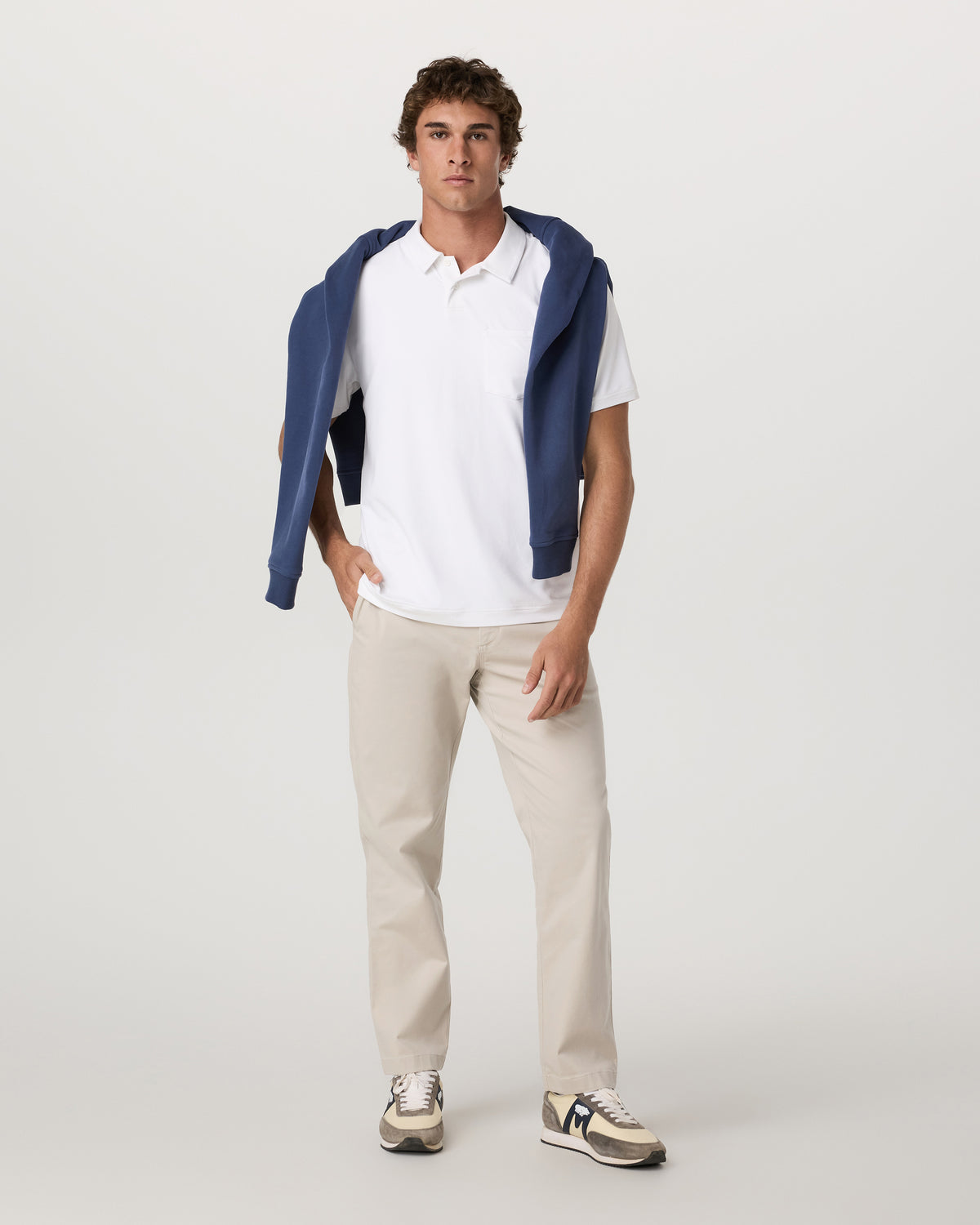 Men Vuori Men's Short Sleeve Ponto Performance Polo White