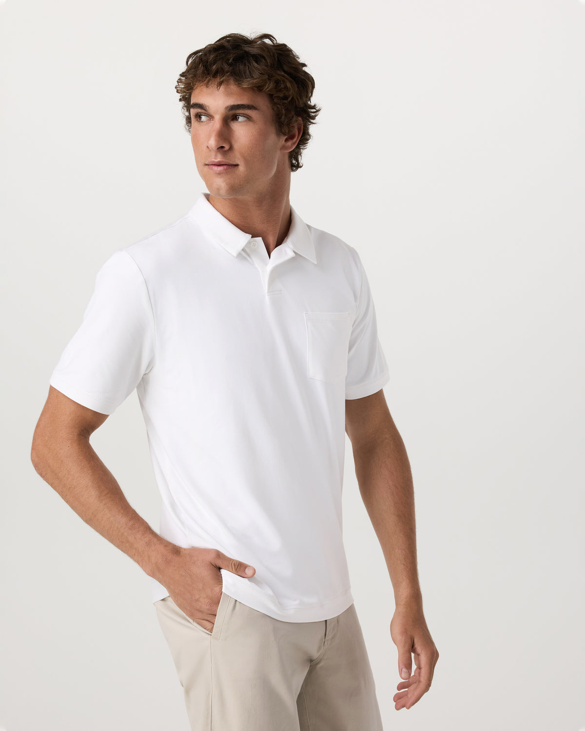 Men Vuori Men's Short Sleeve Ponto Performance Polo White