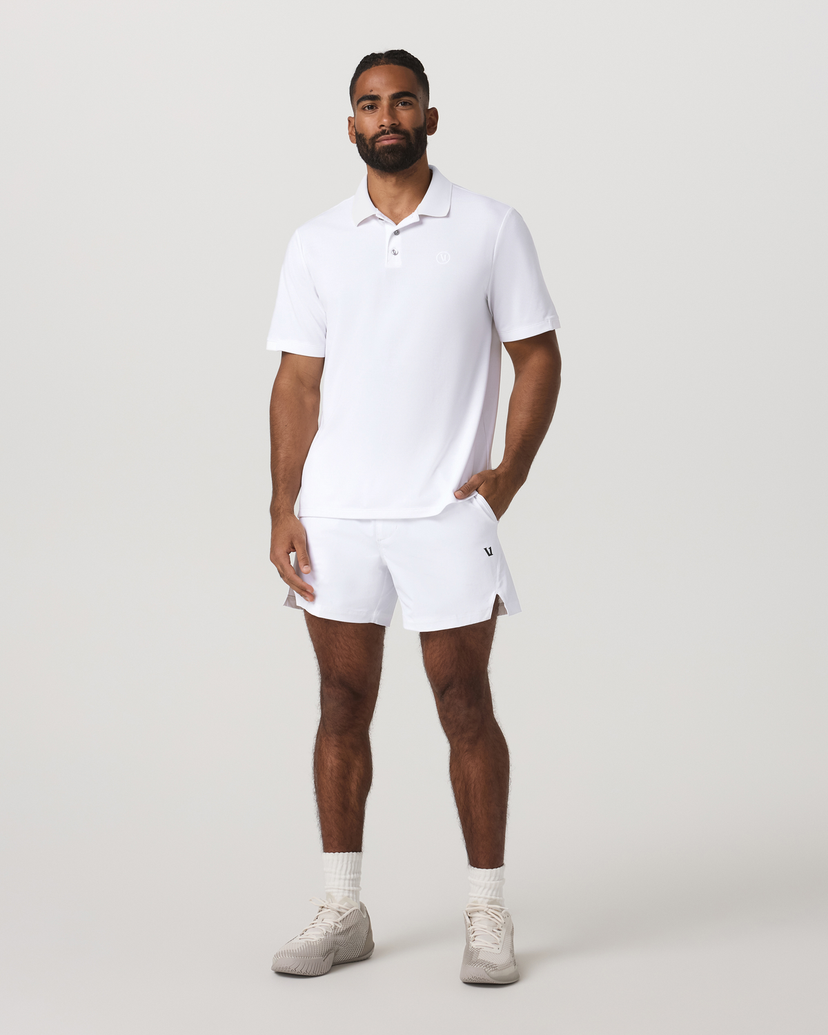 Men Vuori Men's Short Sleeve Gamepoint Polo 2.0 White - Non Tipped