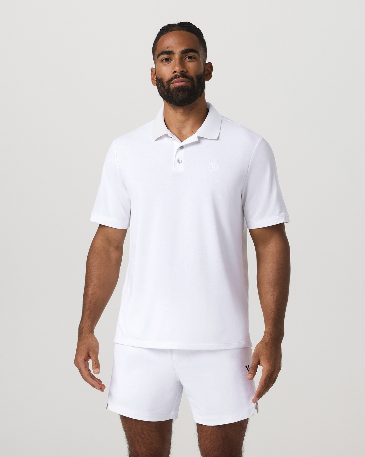 Men Vuori Men's Short Sleeve Gamepoint Polo 2.0 White - Non Tipped