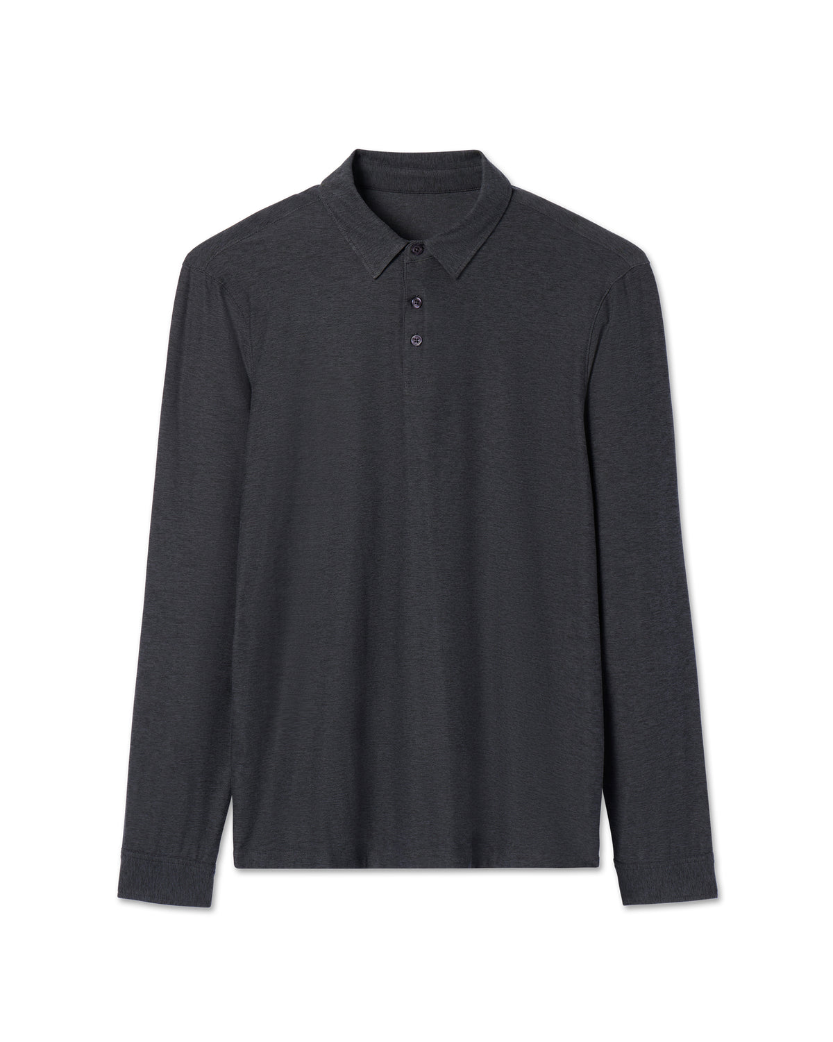 Men Vuori Long Sleeve Strato Tech Polo Charcoal Heather