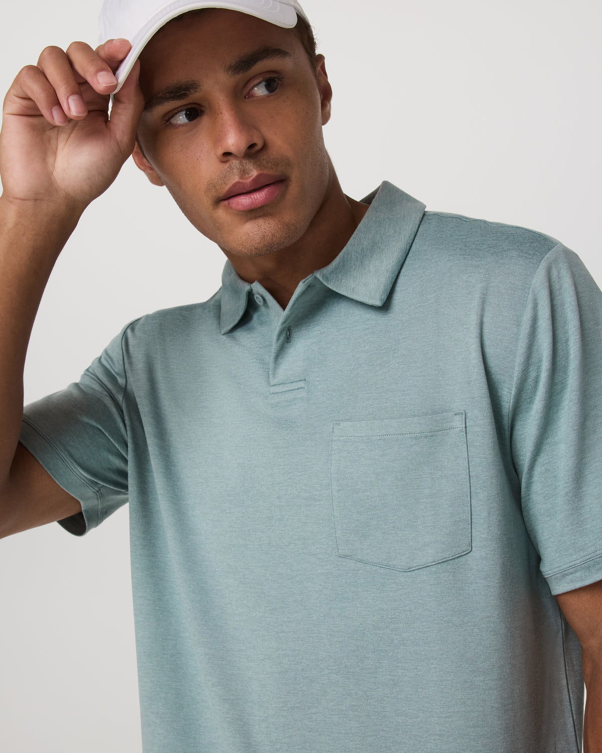 Men Vuori Short Sleeve Ponto Performance Polo Misty Blue Heather