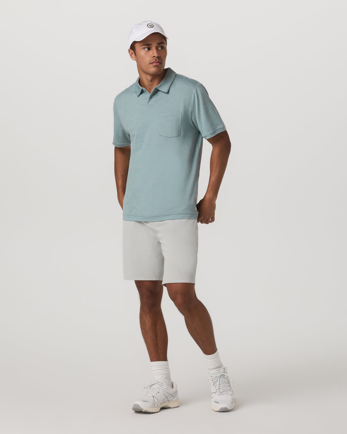 Men Vuori Short Sleeve Ponto Performance Polo Misty Blue Heather