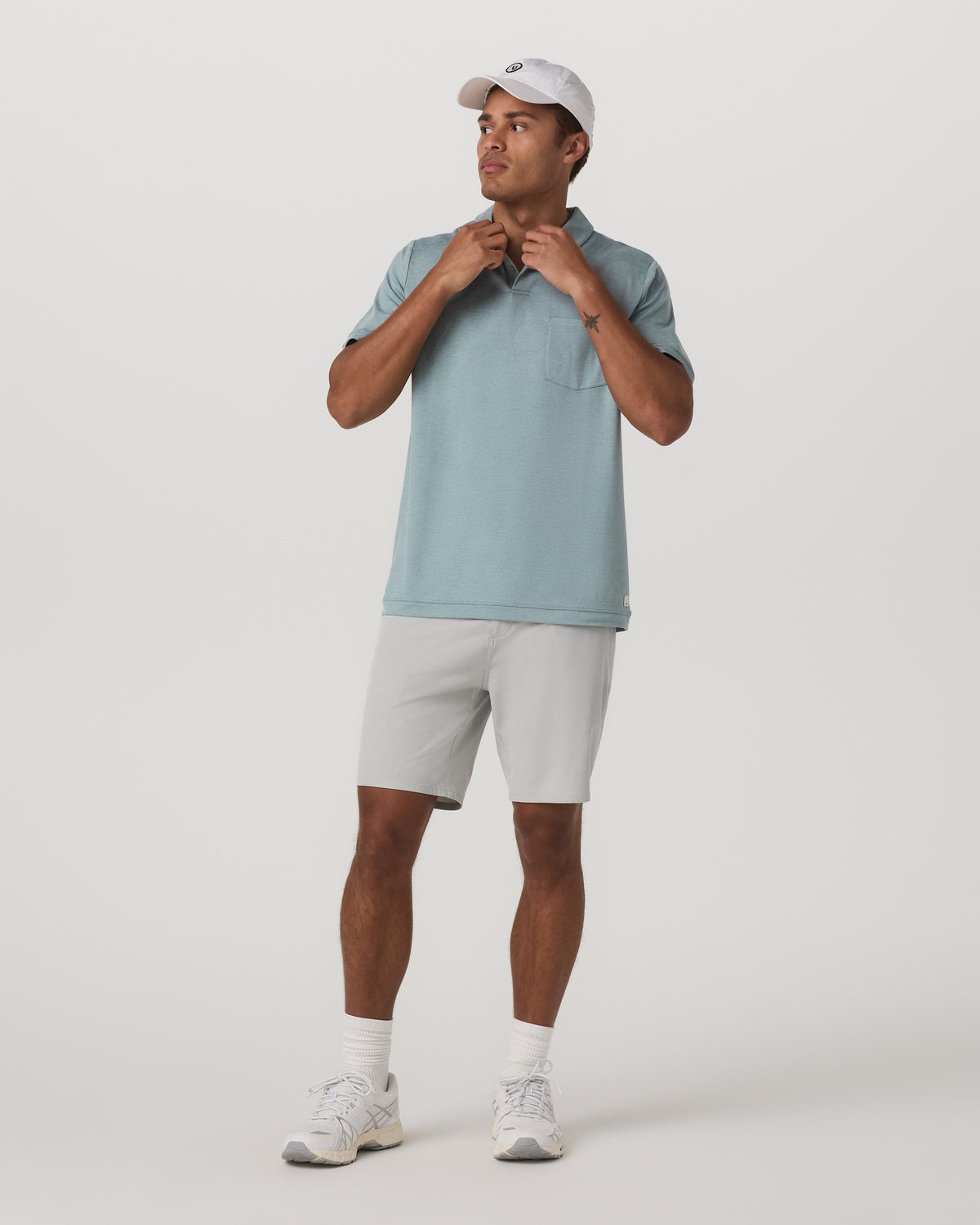 Men Vuori Short Sleeve Ponto Performance Polo Misty Blue Heather